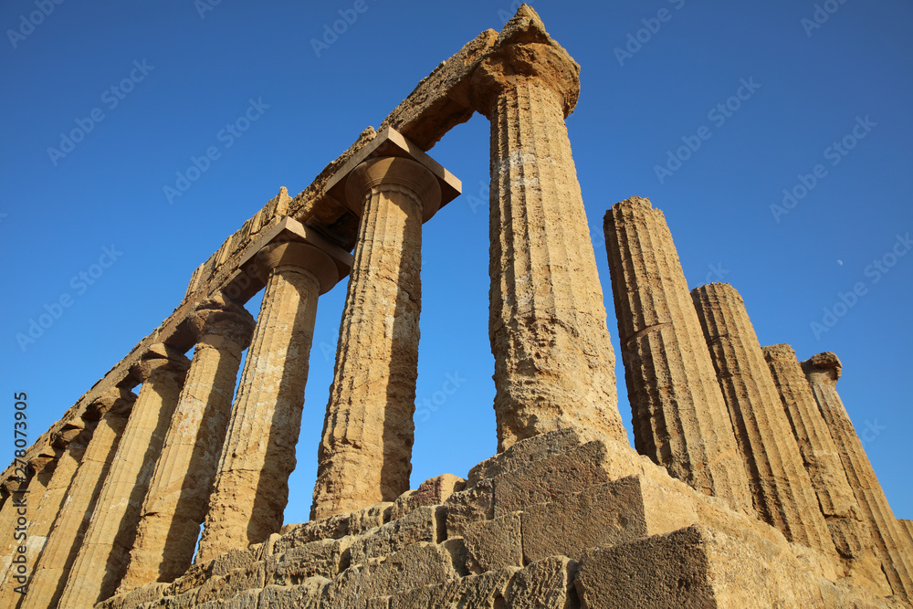 Tempel des Juno in den archäologische Stätten von Agrigent. Sizilien. Italien
