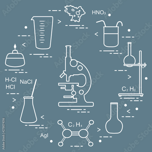 Chemistry scientific, education elements.