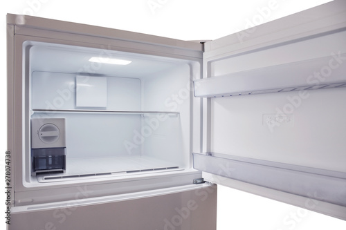 Inside of empty and clean modern refrigerator