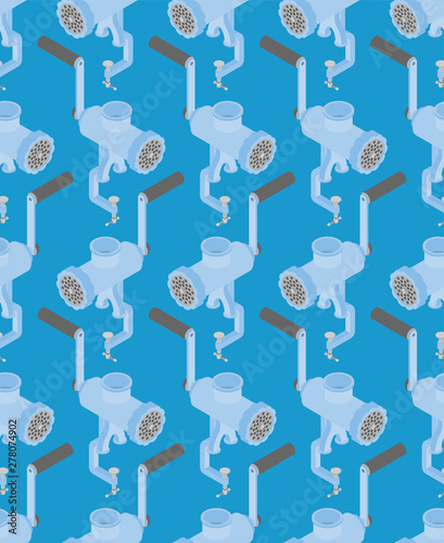 Meat grinder pattern seamless. mincing machine background . hasher texture. Vector meat-chopper ornament