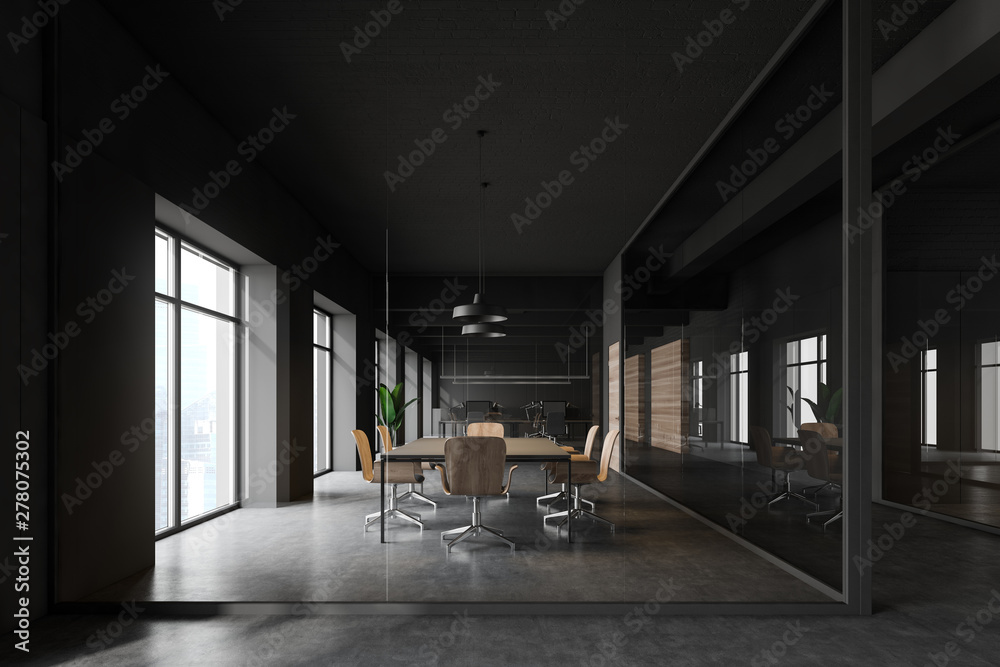 Fototapeta premium Meeting room interior in gray office
