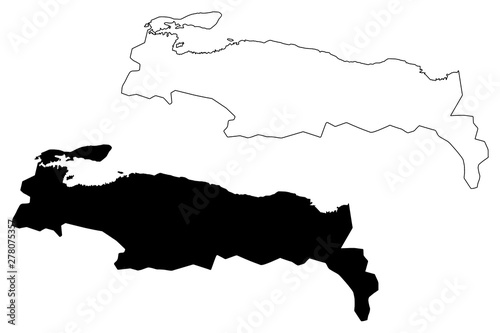 Nippes department (Republic of Haiti, Hayti, Hispaniola, Departments of Haiti) map vector illustration, scribble sketch Nippes map....