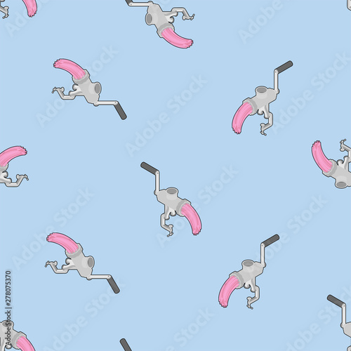 Meat grinder pattern seamless. mincing machine background . hasher texture. Vector meat-chopper ornament