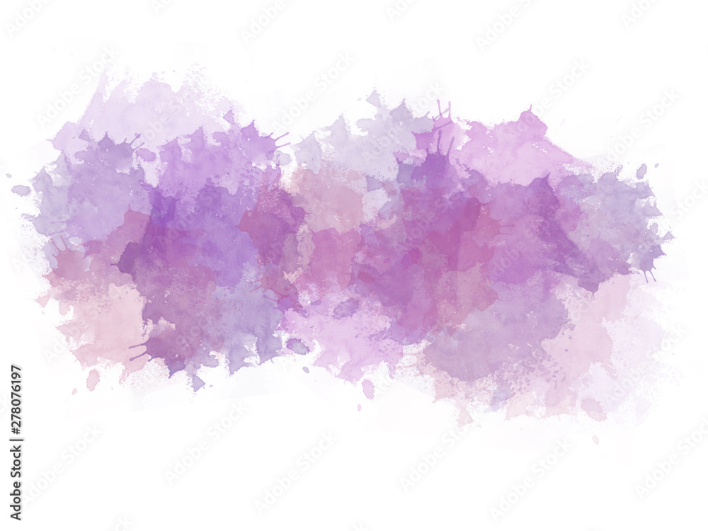 Abstract colorful shape on watercolor illustration painting background.