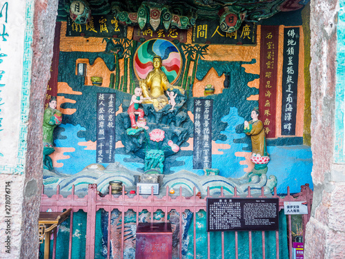 Buddhist temple at Xishan mountain in Kunming (China).