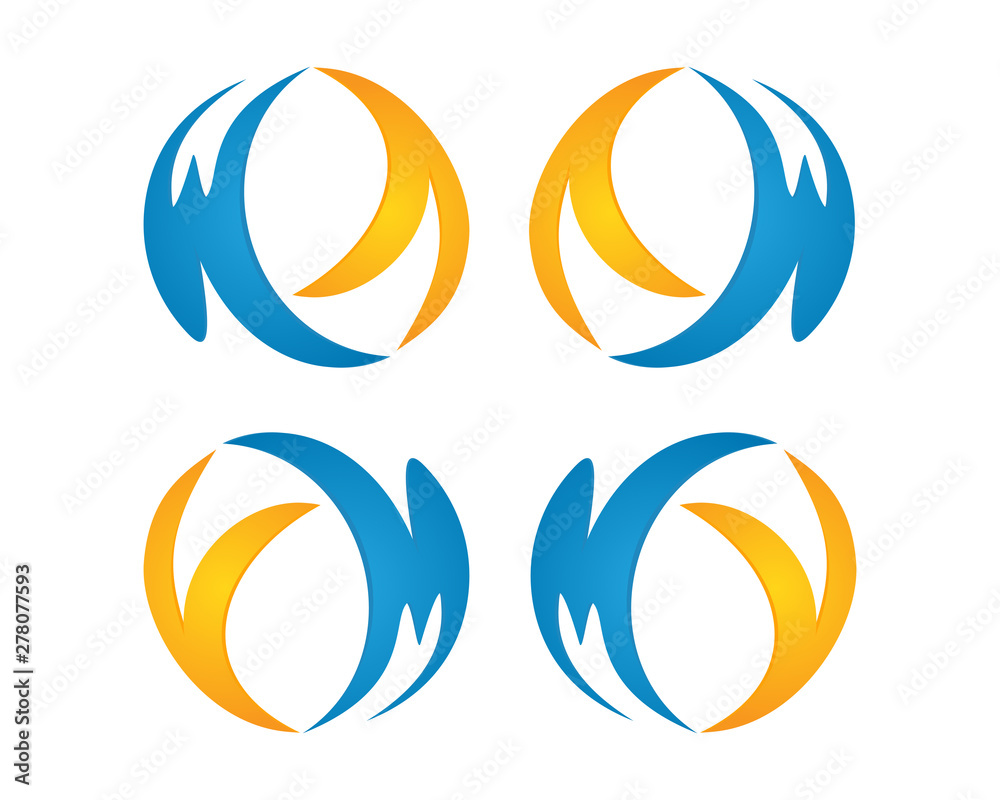 Fototapeta premium wa aw vm mv letter logo template