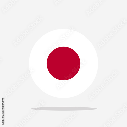 Japan Flag icon sign template color editable. Japan national symbol vector illustration for graphic and web design.