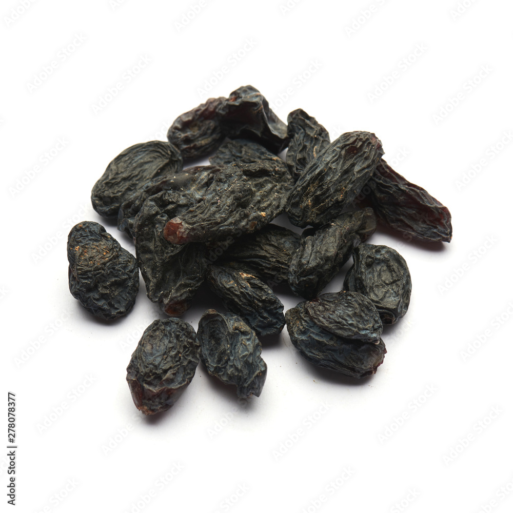 Black raisins large isolated pile Black raisins large isolated pile
