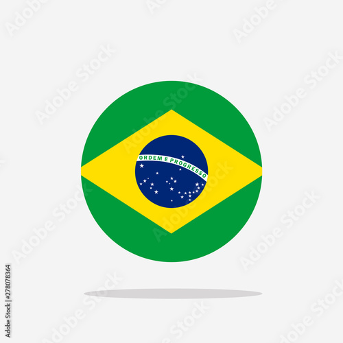 Brazil Flag icon sign template color editable. Brazil national symbol vector illustration for graphic and web design.