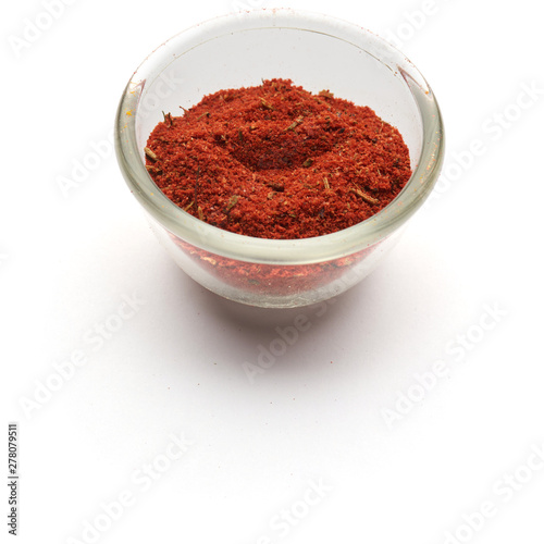 spice mix for fish isolated isolated a glass plate