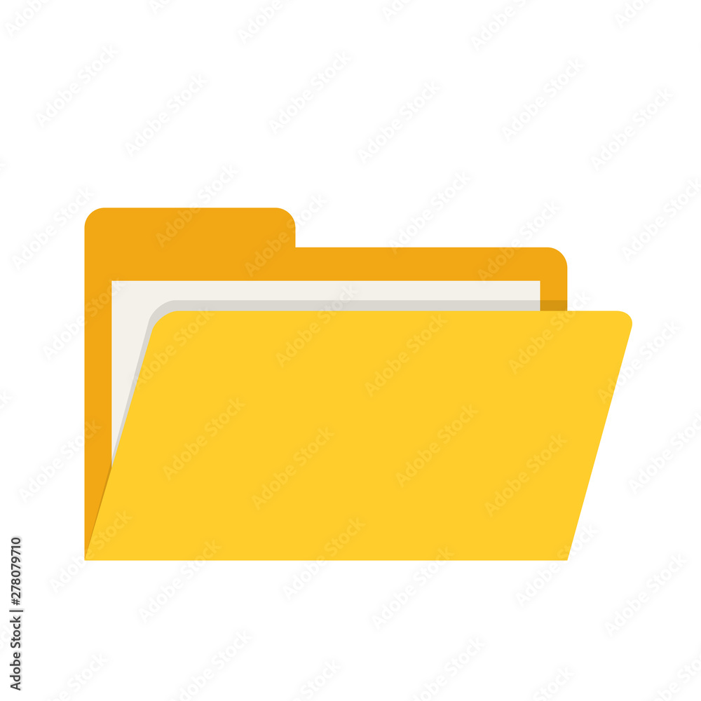 Empty yellow web computer folder for design on white, stock vector illustration