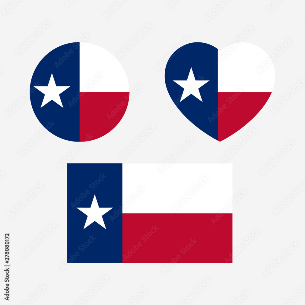 Texas Flag icon sign template color editable. Texas national symbol