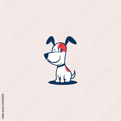 Cute Dog logo design vector illustration