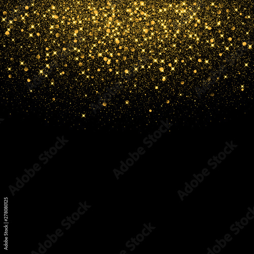 Vector luxury black background with gold sparklers