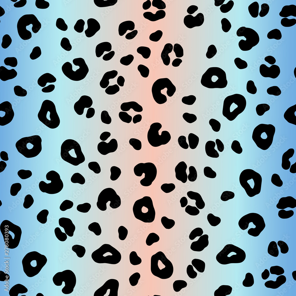 Leopard gradient pastel seamless pattern. Animal Print blue color 90's.  Vector Cheetah fashion print. Stock Vector | Adobe Stock