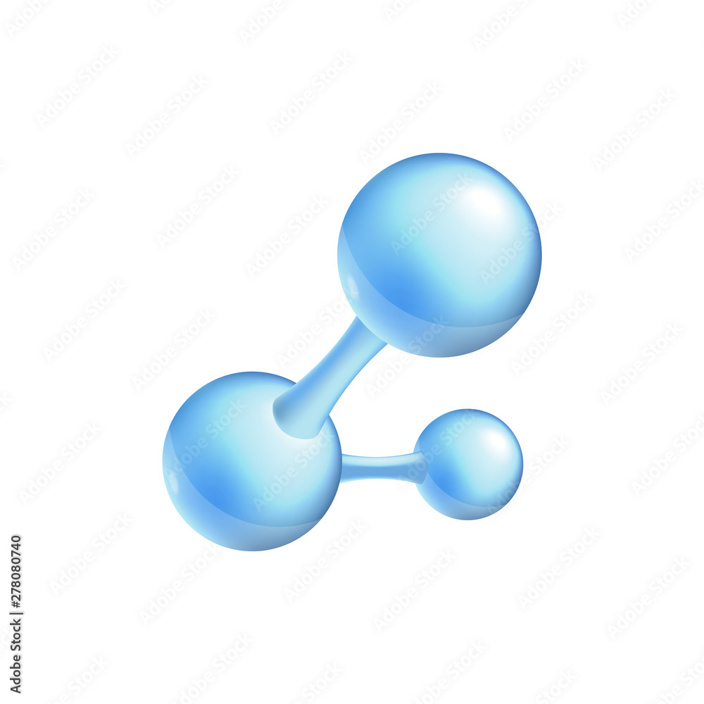 Structural chemical formula and 3d model of a molecule with two atoms vector. Structural chemical formula and 3d model of a molecule with two atoms vector.