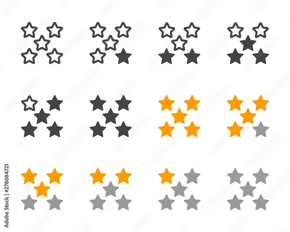 rating five star icon set,vector and illustration rating five star icon set,vector and illustration