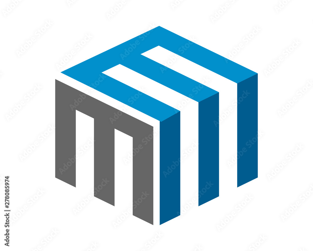 mm letter cube hexagon logo mm letter cube hexagon logo