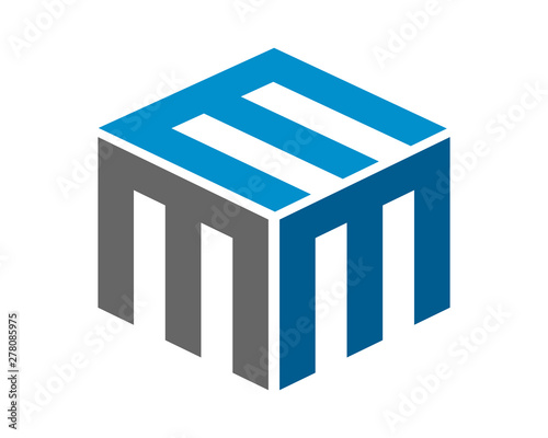 mmm www cube logo design template photo