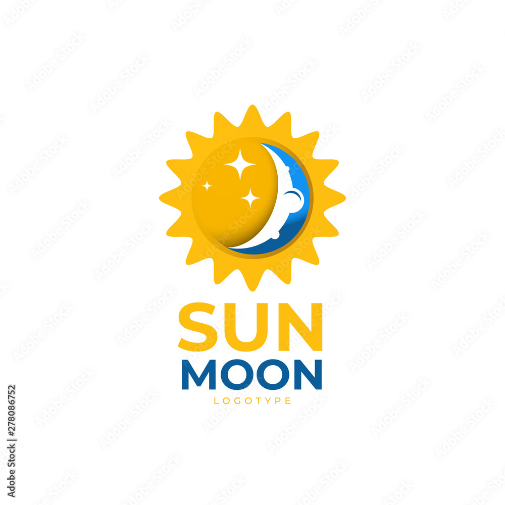 Fototapeta premium Sun & moon logo