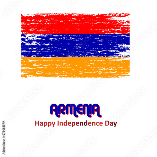 Armenia Independence Day Flat Patriotic Card. Happy National Day Armenia Vector Patriotic card. vector