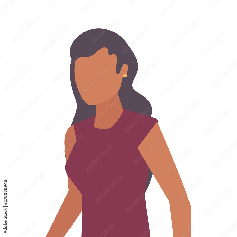 woman happy young character on white background woman happy young character on white background