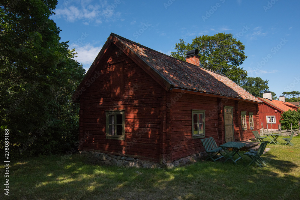 Fototapeta premium Household buildings for the Chaplain of Härkeberga from the 1800s, between Stockholm and Enköping