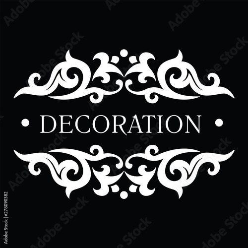 Elegant decoration element with floral pattern for invitations, greeting cards etc.