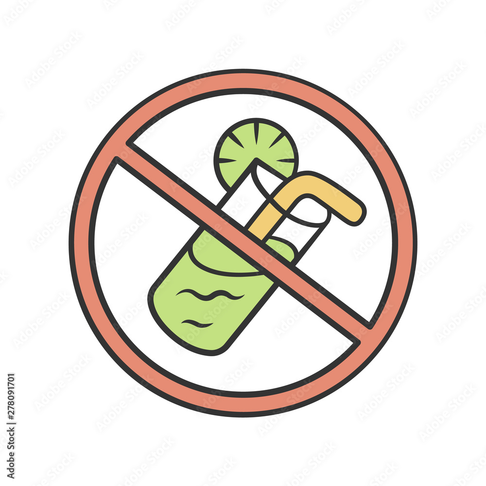 No soft drink color icon. High sugar containing fizzy drink. No junk food and fastfood label. No