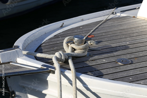 Rope for tying a boat on the pier