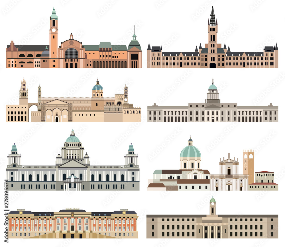 city halls, landmarks, cathedrals, temples, churches, palaces and other ...