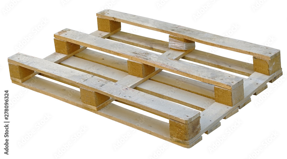 view of isolated wood pallet on the white view of isolated wood pallet on the white