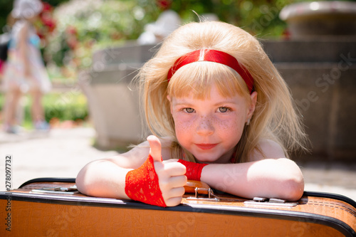 Portrait of pin-up blonde girl photo