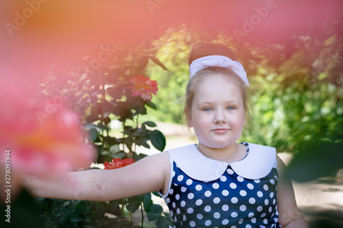 Portrait of pin-up blonde girl photo