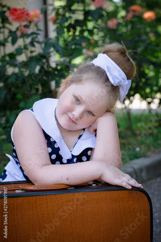 Portrait of pin-up blonde girl photo