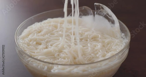 Cold somen in the bowl