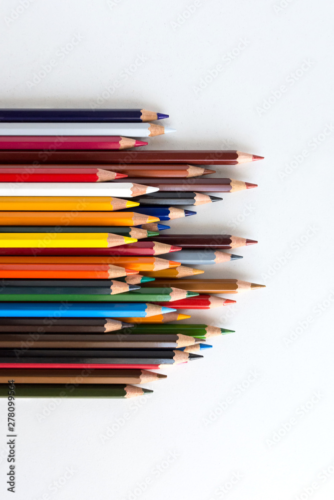 Color pencils on white background Color pencils on white background