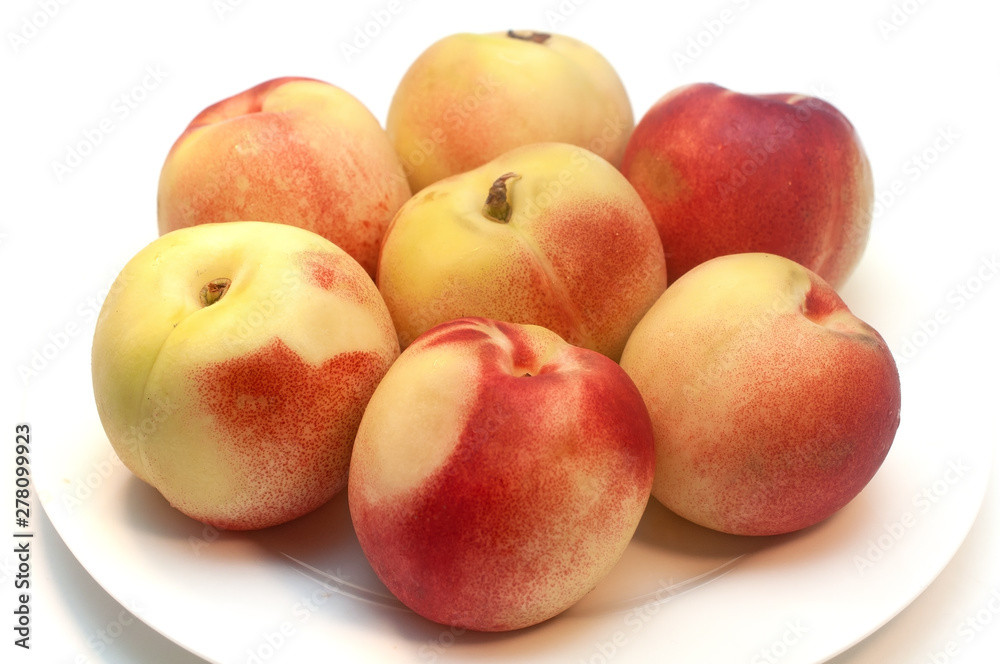 Fresh nectarines isolated on white background Fresh nectarines isolated on white background