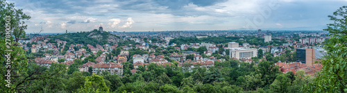 Gorgeous views of the city of Plovdiv from the top of one of its seven hills, Bulgaria
