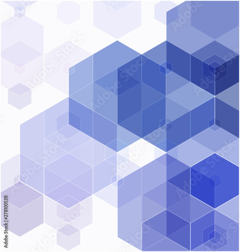 Vector Abstract geometric background. Blue hexagon shape © Elena
