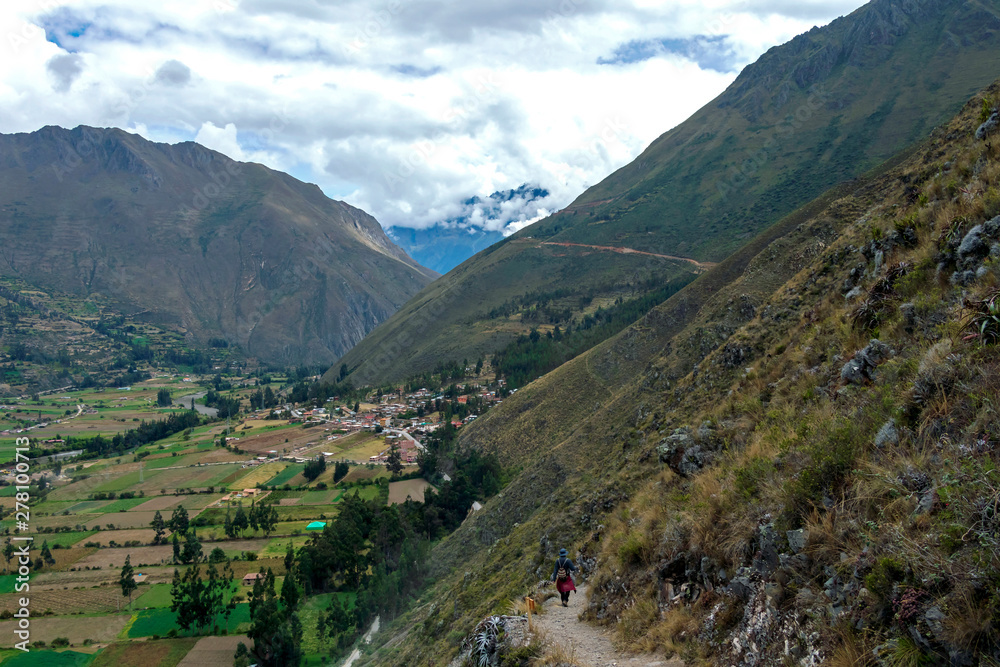 Peruvian mountain landscape with Ruins of Ollantaytambo in Sacred Valley of the Incas in Cusco, Peru Peruvian mountain landscape with Ruins of Ollantaytambo in Sacred Valley of the Incas in Cusco, Peru