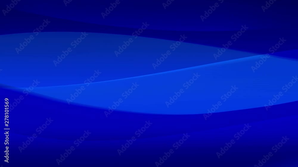 Blue abstract animation looping seamless. Waves, lines and light in smooth moves, fading progressively. 4K decorative background or backdrop.