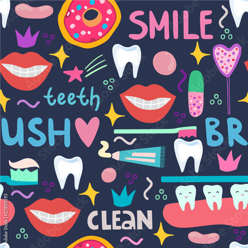Children dentistry vector illustration