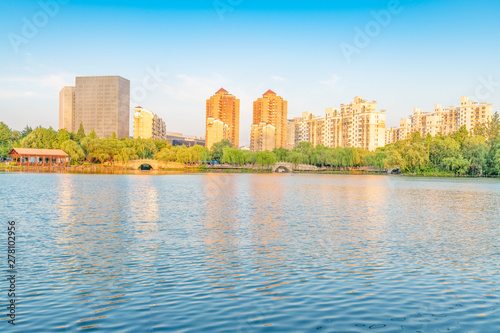 Lakeside View of Daning Tulip Park, Shanghai