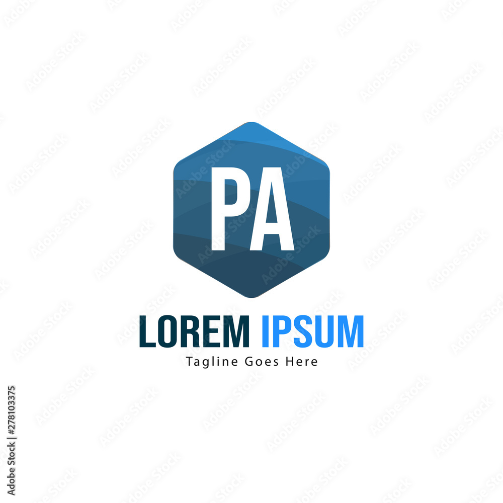 Fototapeta premium Initial PA logo template with modern frame. Minimalist PA letter logo vector illustration
