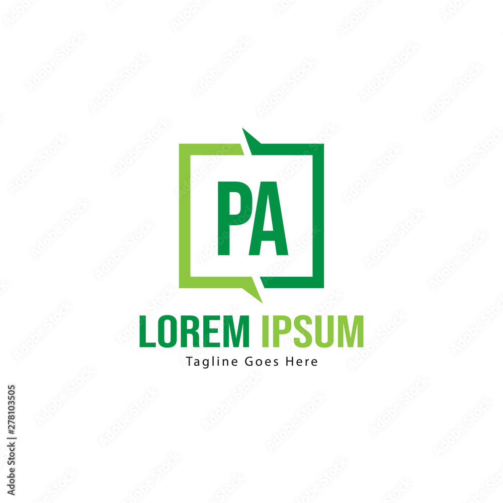 Initial PA logo template with modern frame. Minimalist PA letter logo vector illustration Initial PA logo template with modern frame. Minimalist PA letter logo vector illustration