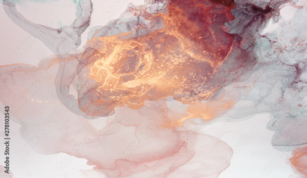 The picture is painted in alcohol ink. Abstraction will perfectly fit into a modern interior. Closeup of the painting. Colorful abstract painting background. The picture is painted in alcohol ink. Abstraction will perfectly fit into a modern interior. Closeup of the painting. Colorful abstract painting background.