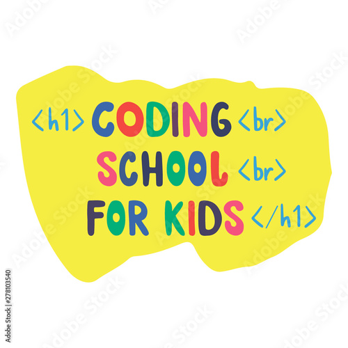 Children coding vector illustration