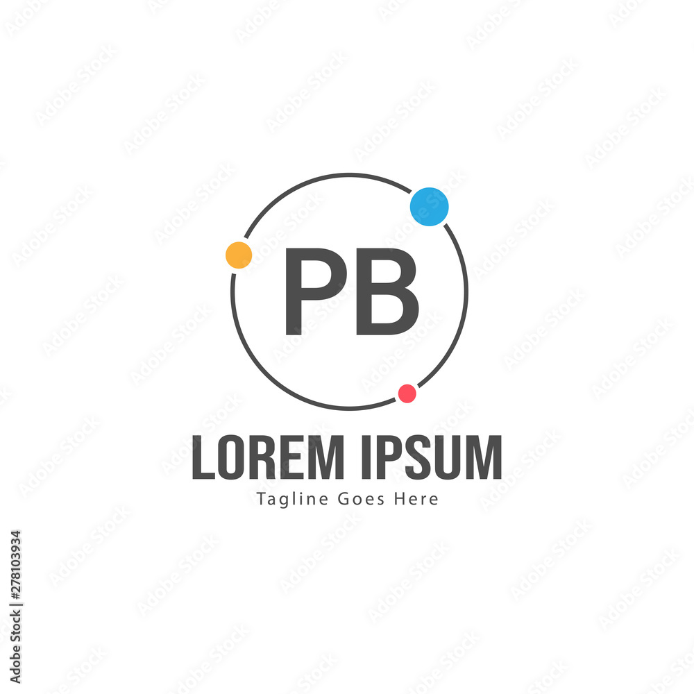 Fototapeta premium Initial PB logo template with modern frame. Minimalist PB letter logo vector illustration