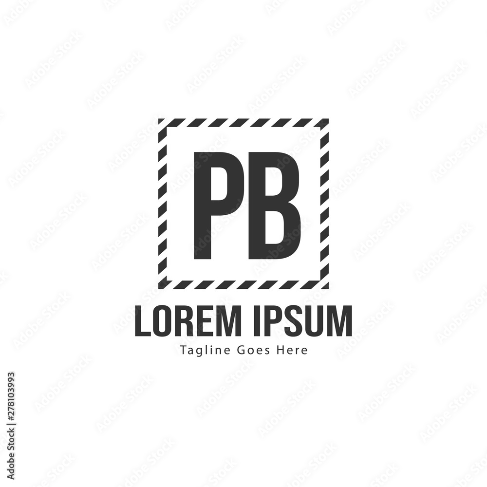 Fototapeta premium Initial PB logo template with modern frame. Minimalist PB letter logo vector illustration